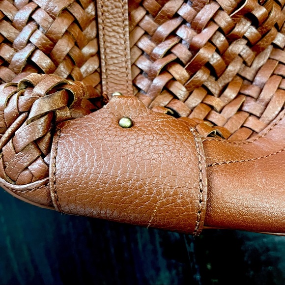 Cole Haan Village Weave Cognac Brown Hobo Bag - Picture 12 of 16